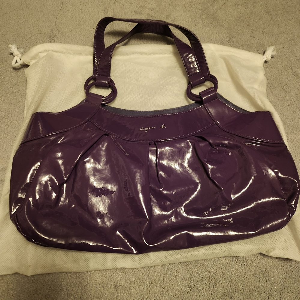 Agnes B voyage France purple shoulder bag made in Japan